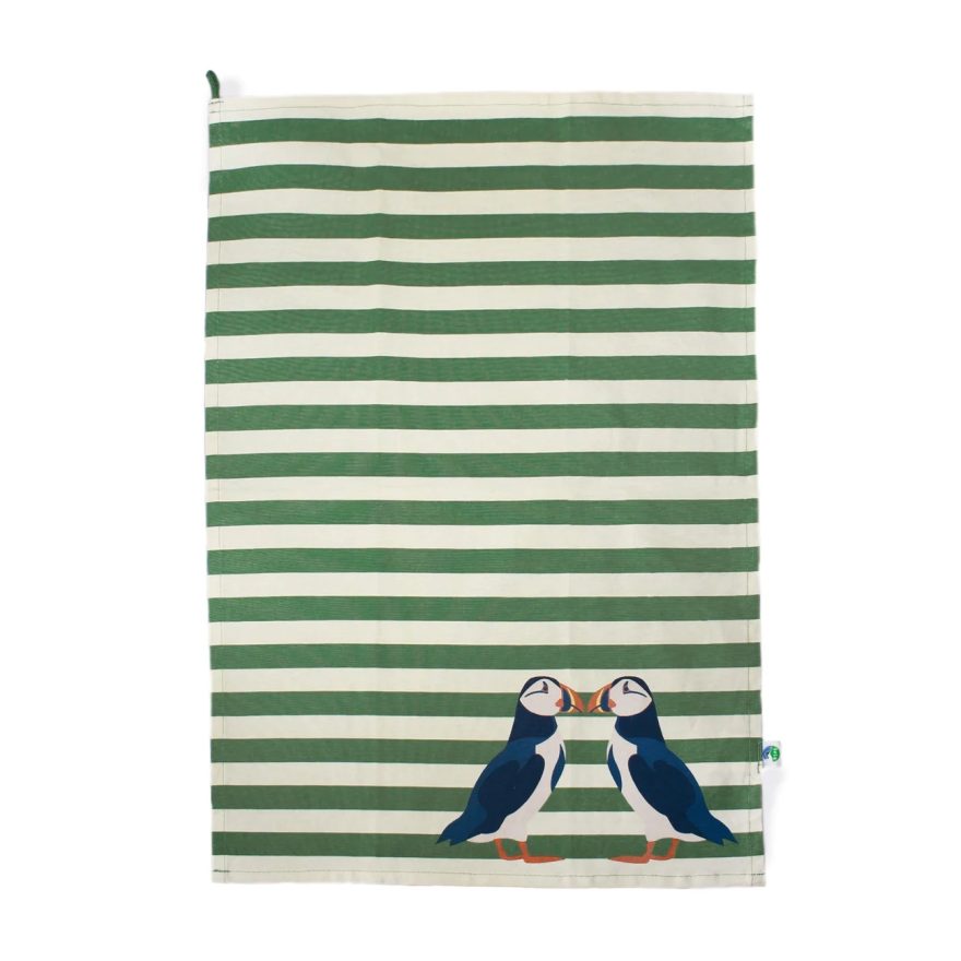 Tea Towel Recycled Cotton - RSPB (Puffin)