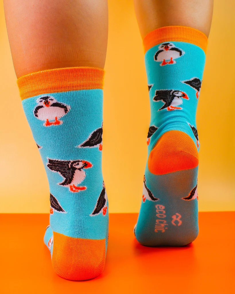 Eco Chic Eco-Friendly Bamboo Socks Puffins