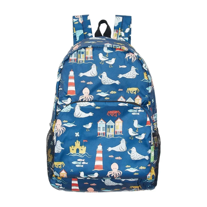 Eco Chic Lightweight Foldable Backpack Seaside