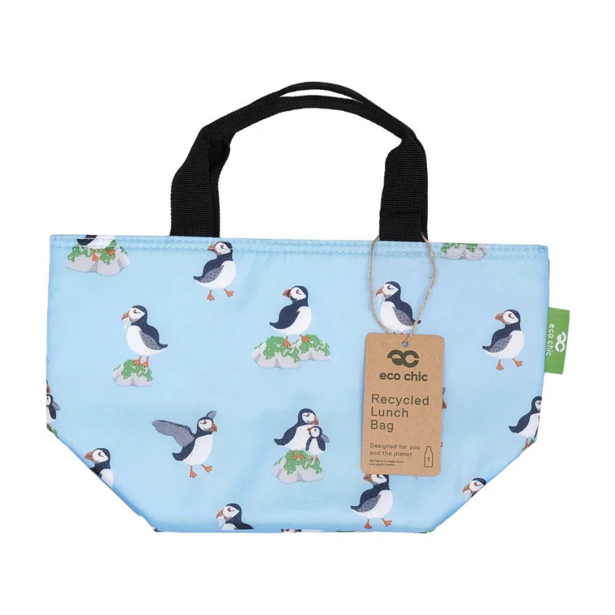 Eco Chic Lightweight Foldable Lunch Bag Multi Puffin
