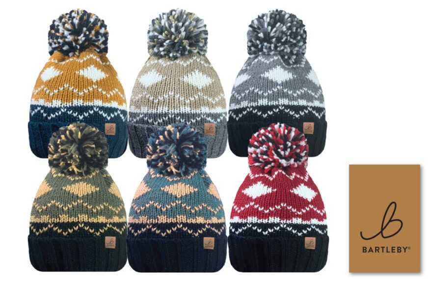 Bartleby Unisex Diamond Pattern Bobble Hat